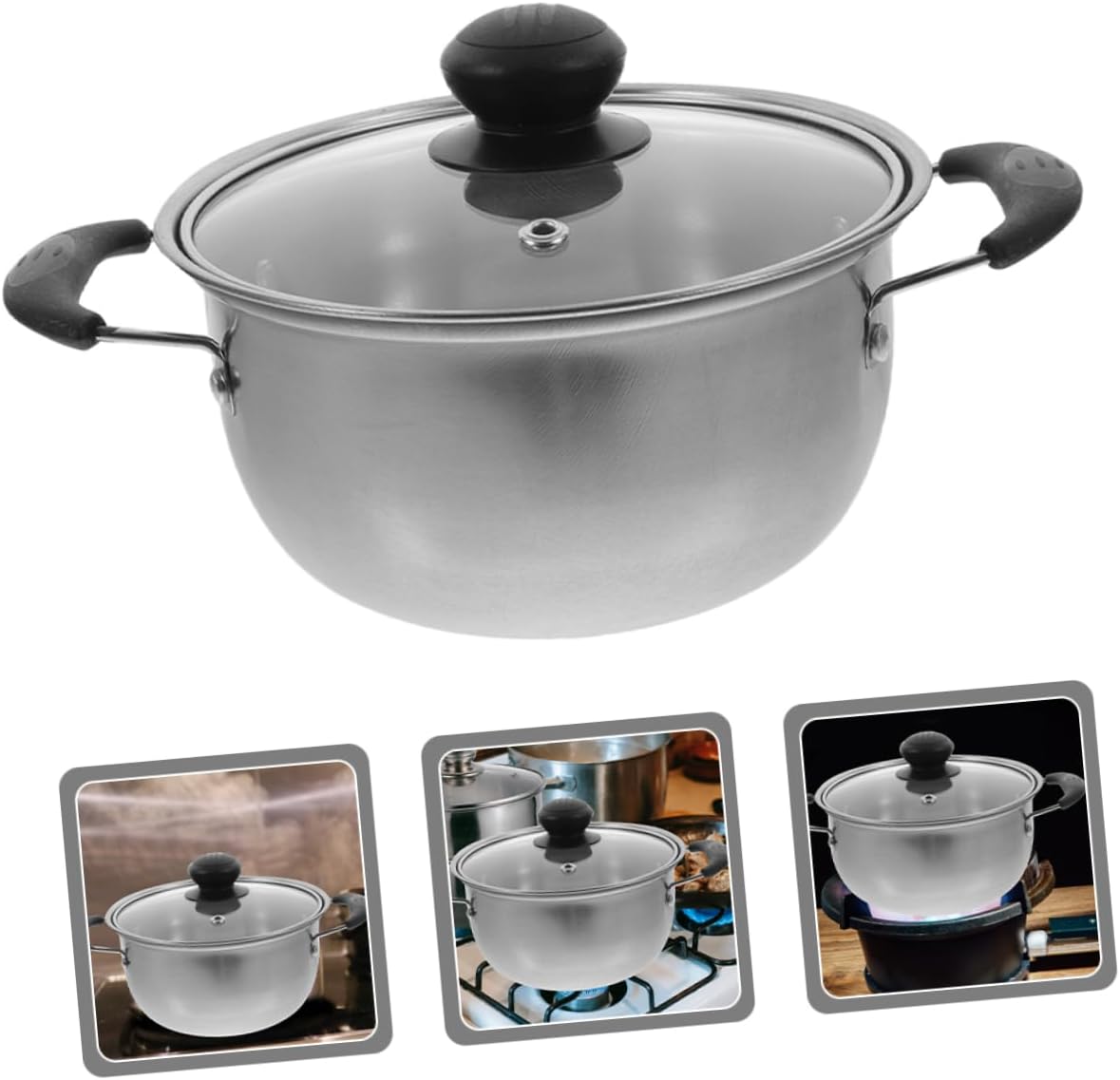 Stainless Steel Soup Pot with Lid Small Cooking Pot for Home Use