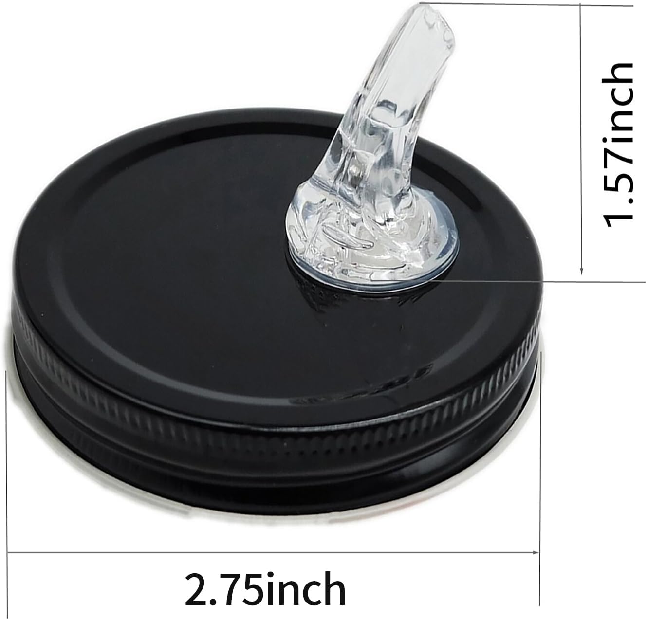 QurHapzy Mason Jar Pour Spouts2-Pack Black Dust-Free