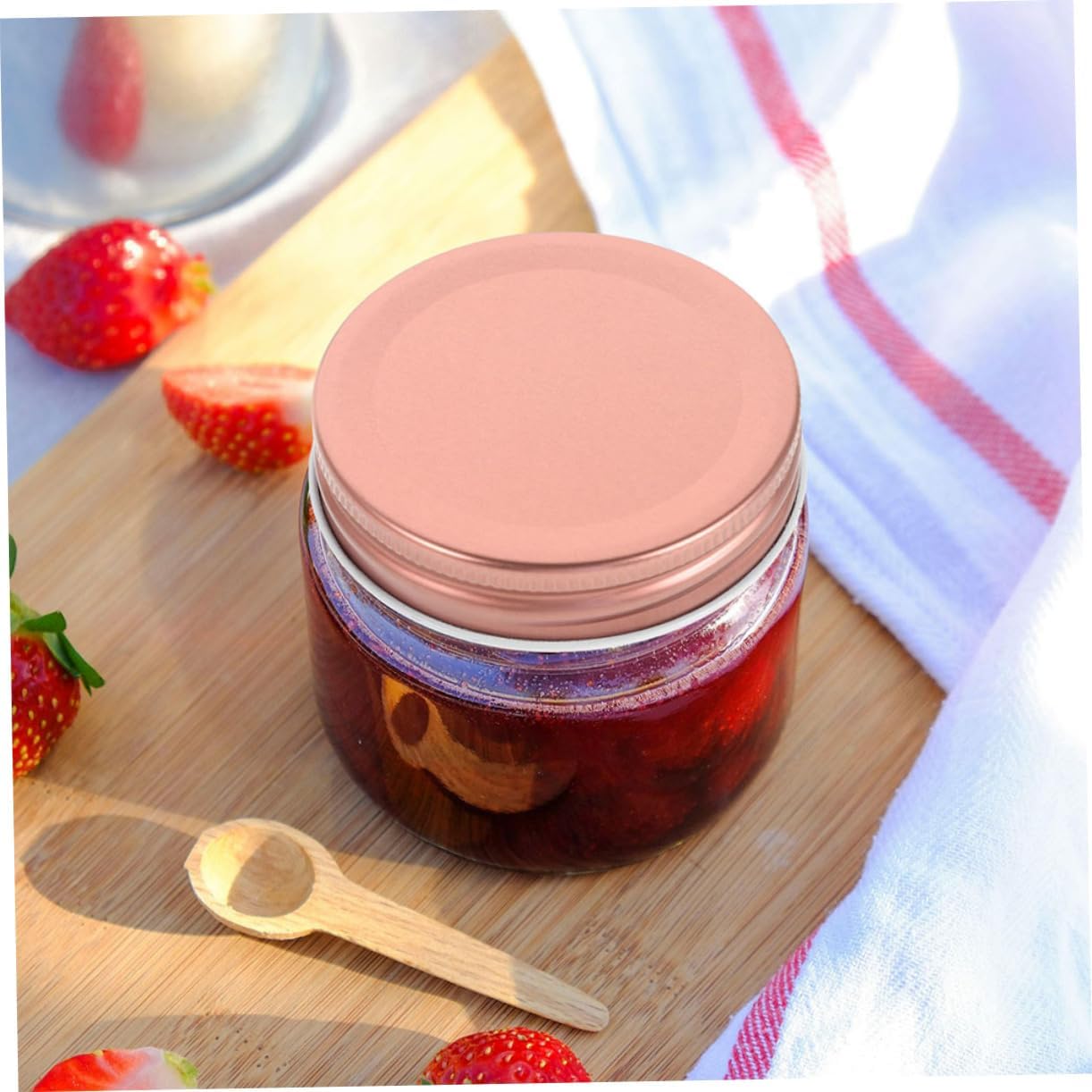 24-Piece Rose Canning Lid Set for Mason Jars