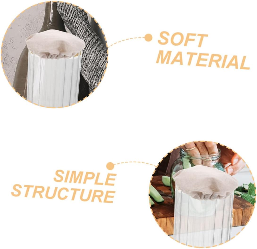 2-Piece Beige Cloth Airtight Jar Lids