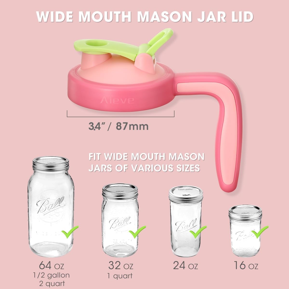 Ergonomic Mason Jar Pour Out Lid