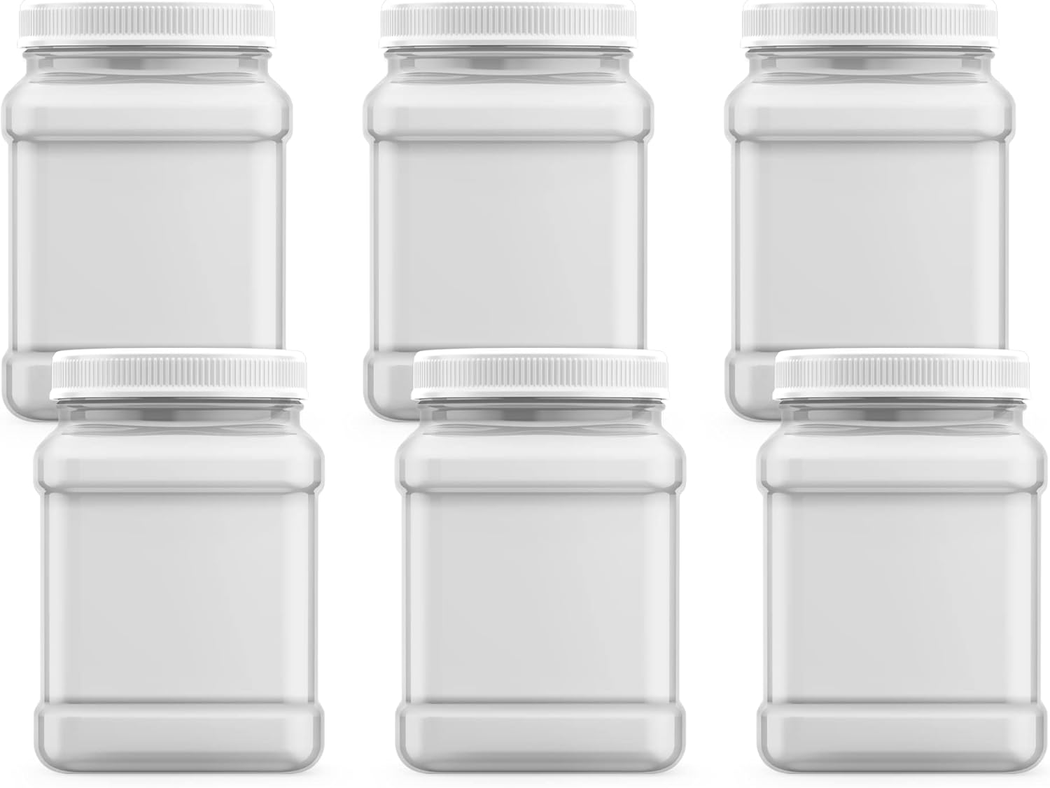 Organize Storage 6 64 fl oz Clear Jars with Pinch Handles