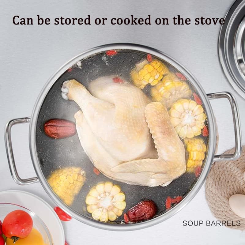 Vivid 45QT Commercial Stainess Steel Stock Pot with Basket Lid