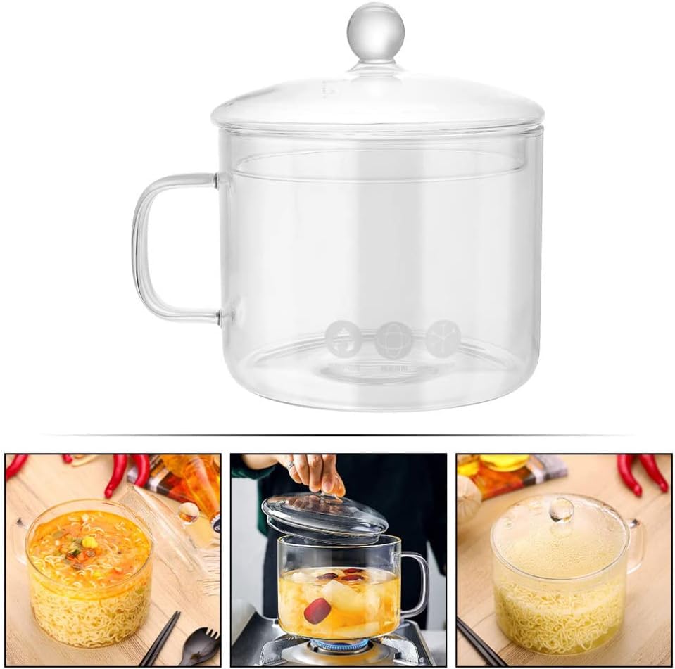 Hemoton Glass Stew Pot Heat Retention Easy Handling Transparent Durable