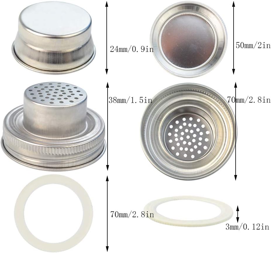 Perfect Stainless Steel Mason Jar Shaker Lid for Spices Mixers More