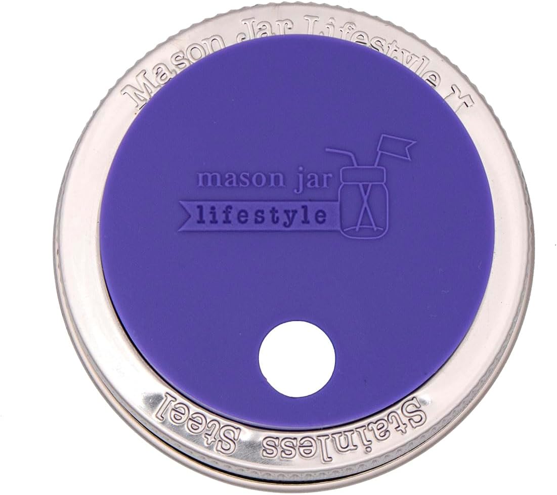 2-pack Ultra Violet Silicone Straw Tumbler Lids for Fermentation Serving