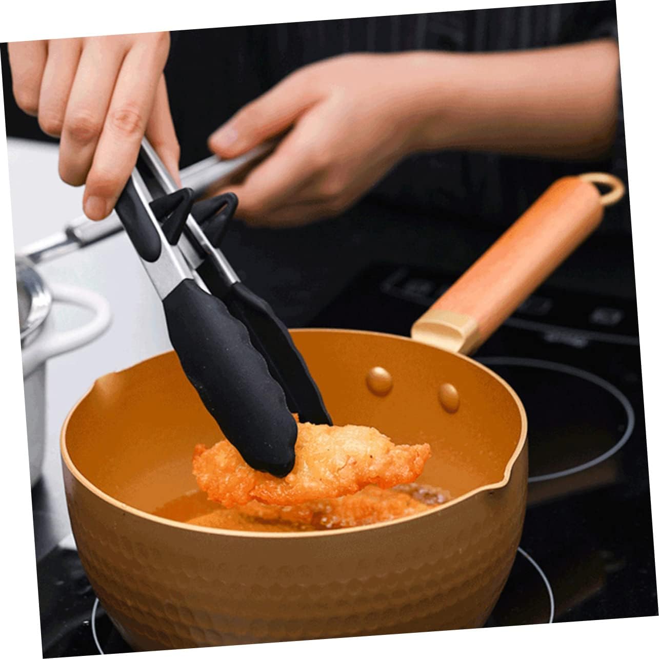 Non-stick Ergonomic sauc pot with double diversion trench