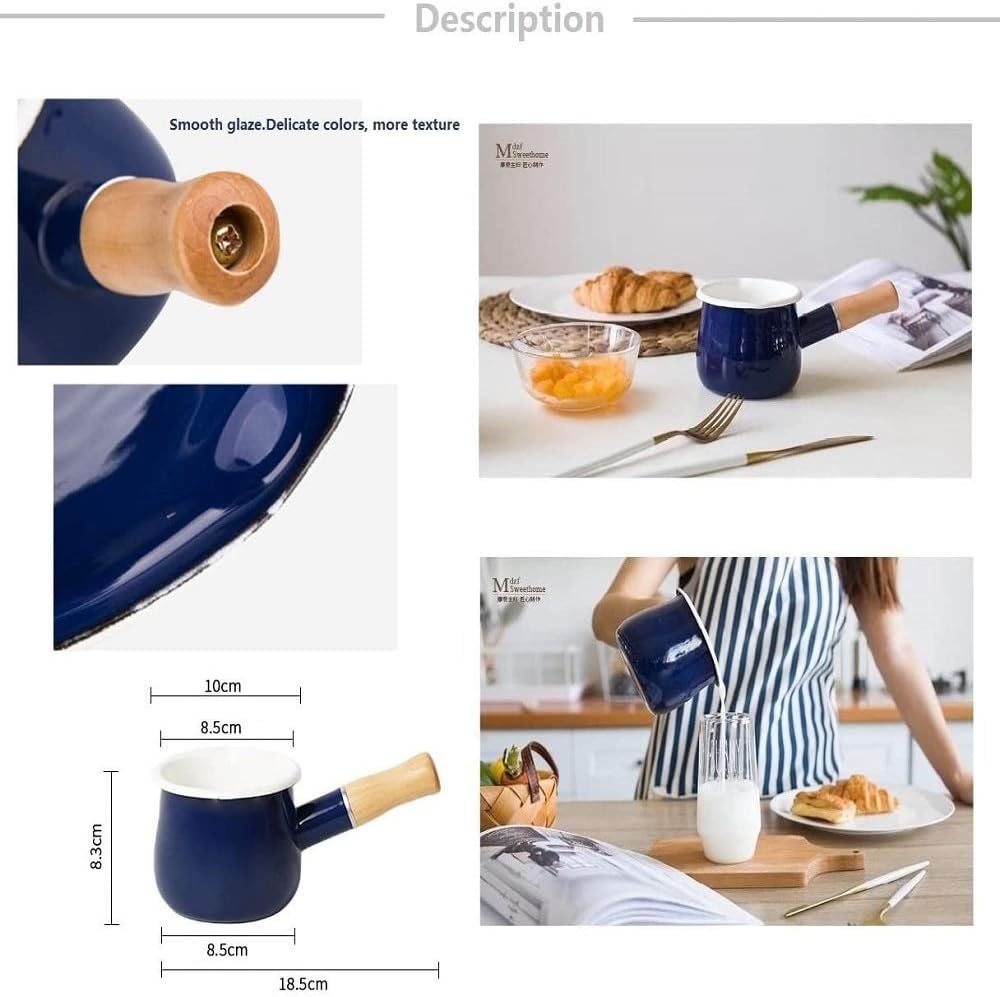 YumCute Home Small Enamel Milk Pot Heat-Conductive Kitchen Pan