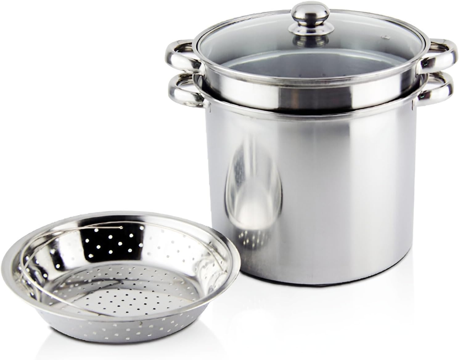 Stainless Steel Stock Pot with Lid and Basket
