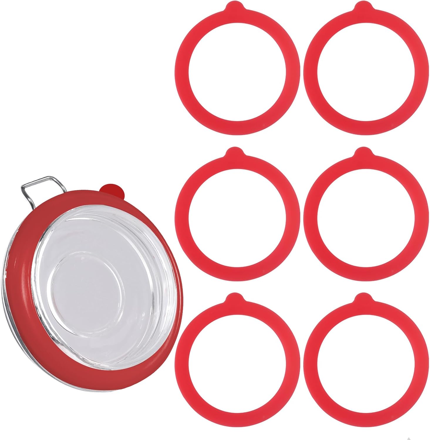 6-Pack Silicone Jar Gaskets Replacement for 42-43 Inch Glass Jars