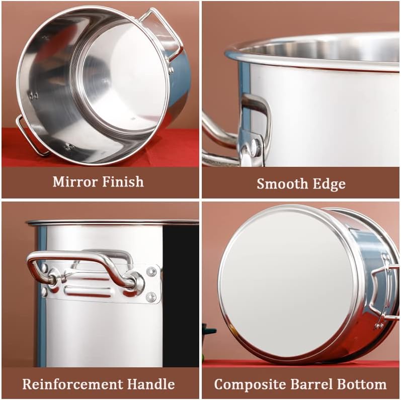Stainless Steel Stockpot - Heavy Duty for Cooking Boiling in the Kitchen