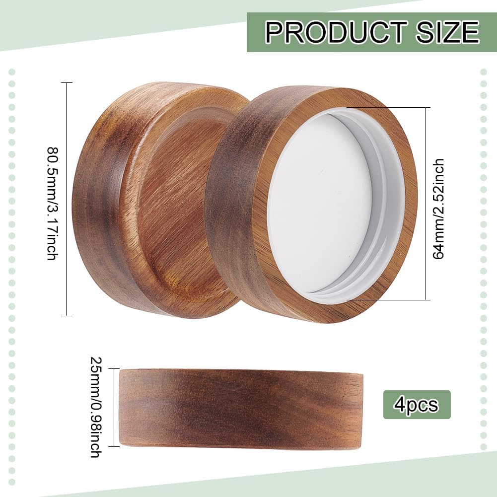 BENECREAT 4PCS Wooden Mason Jar Lids 25 Inch