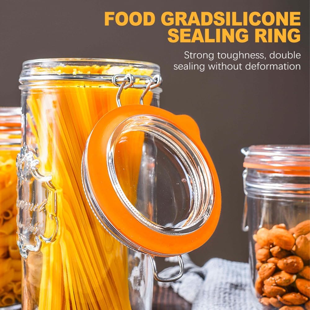 8PCS Leak-Proof Silicone Gasket Set for Mason Jars Orange