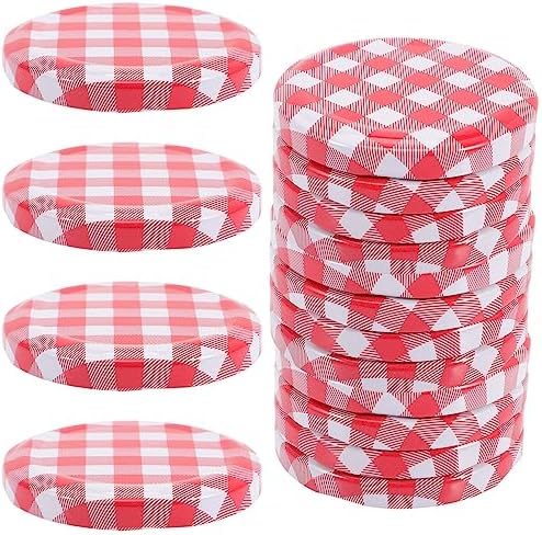 Luxshiny 40pcs Wide Mouth Mason Jar Lids 63mm