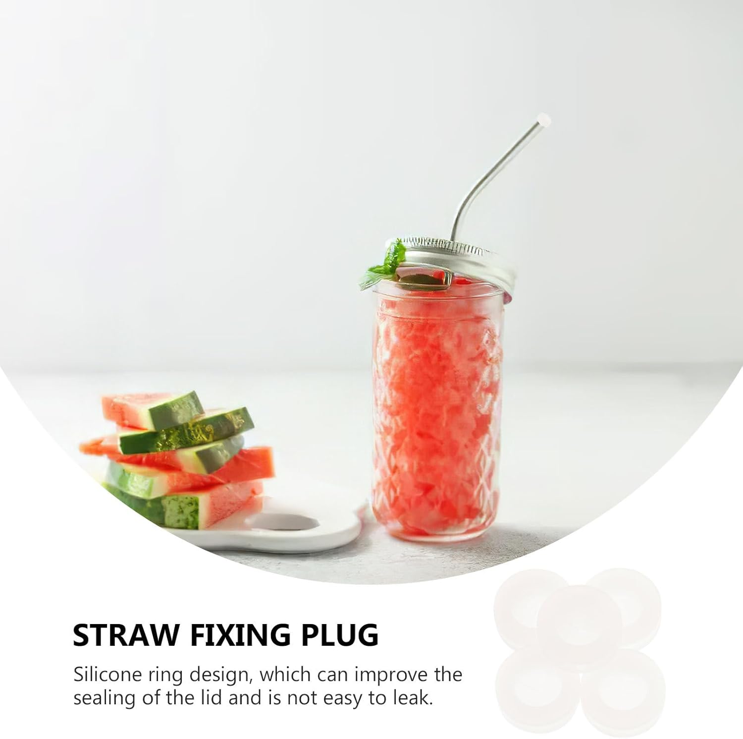 Reusable Silicone Straw Plug for Mason Jars