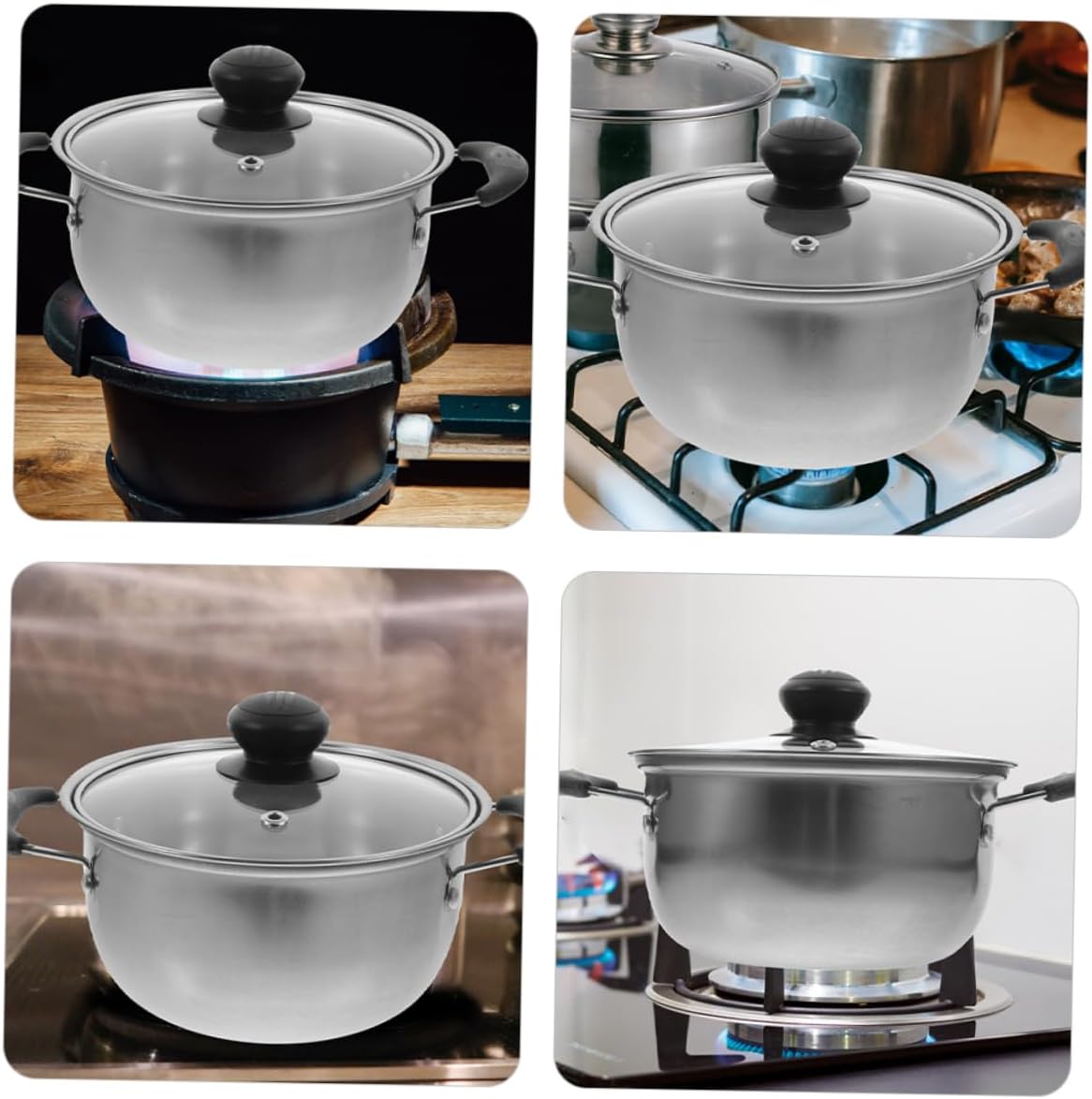 Stainless Steel Double-Handle Stock Pot