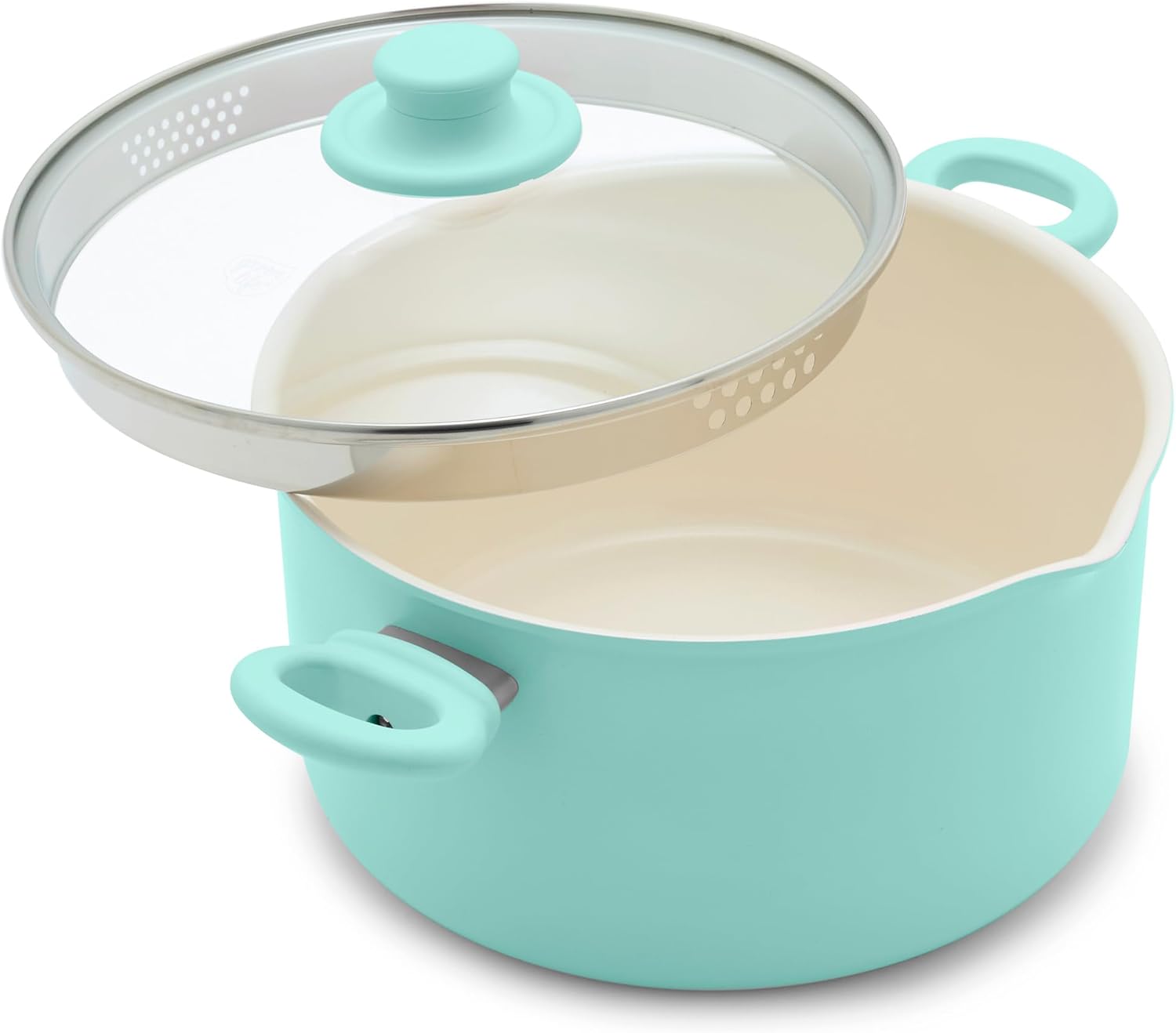 GreenLife 6QT Ceramic Stockpot with Glass Lid