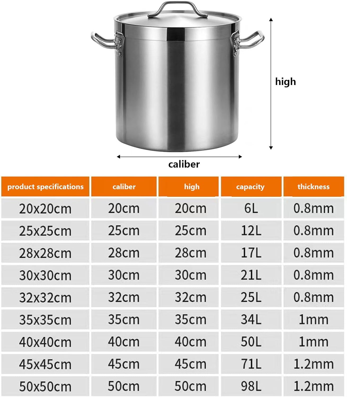 AIZYR 17L Stainless Steel Stock Pot
