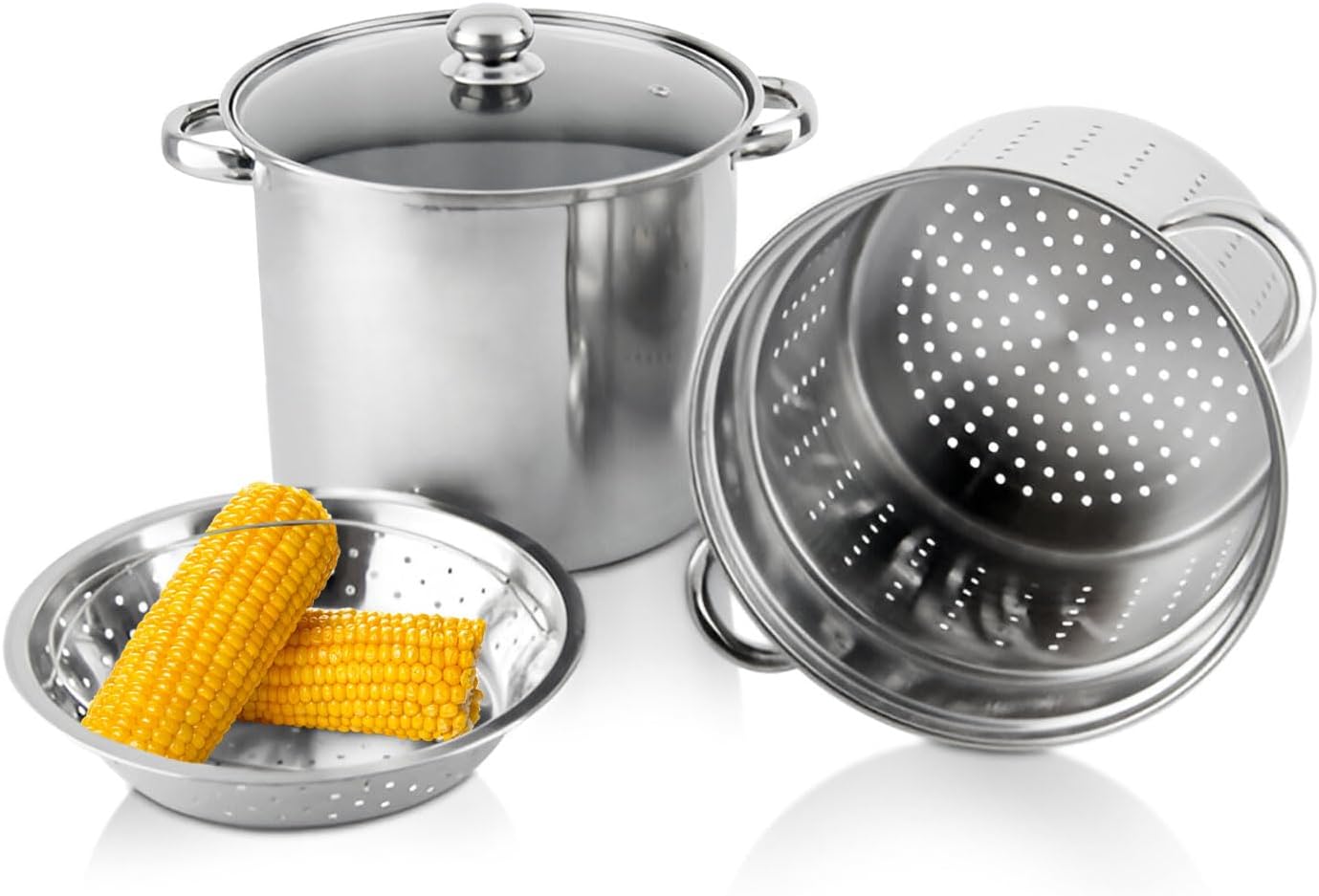 AIZYR Stainless Steel Stockpot with Basket for Induction and Cooking
