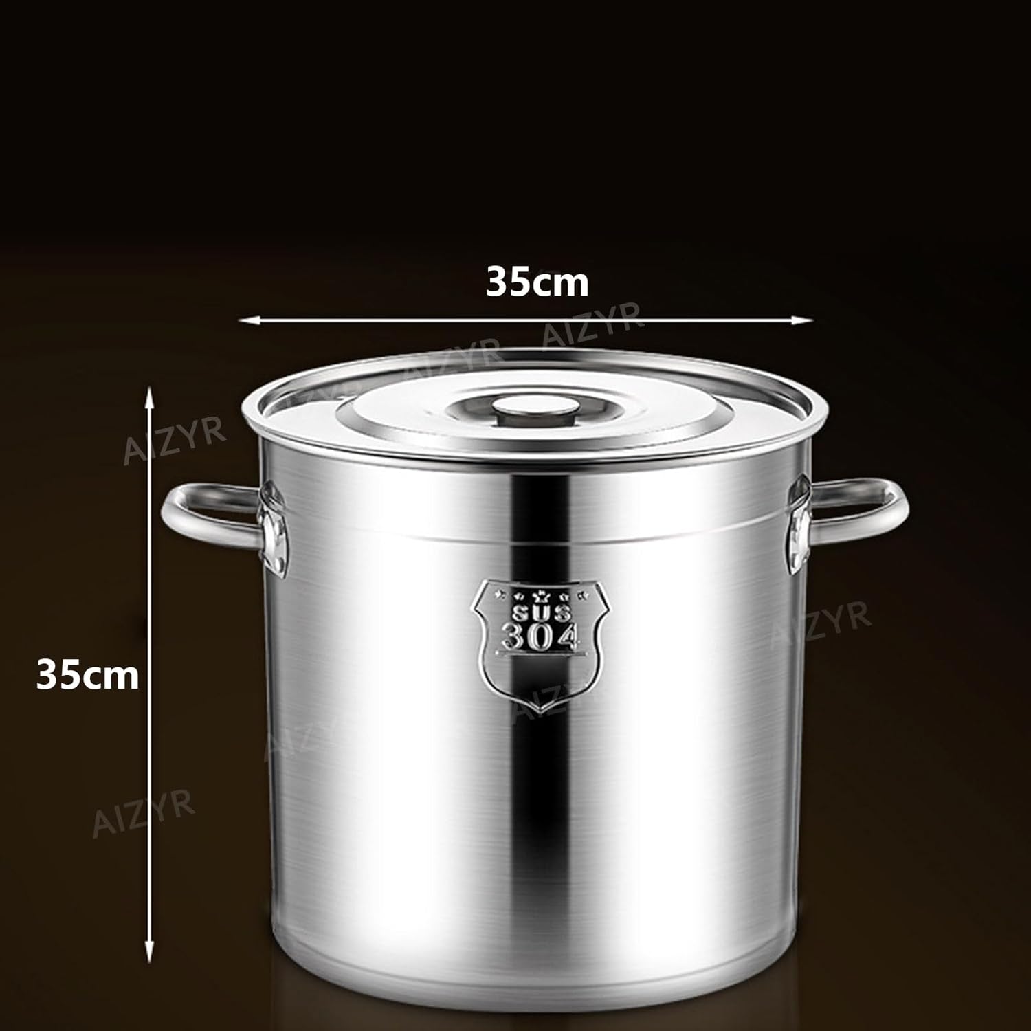 AIZYR Premium Stainless Steel Stockpot with Lid Durable Strong for Home Kitchen