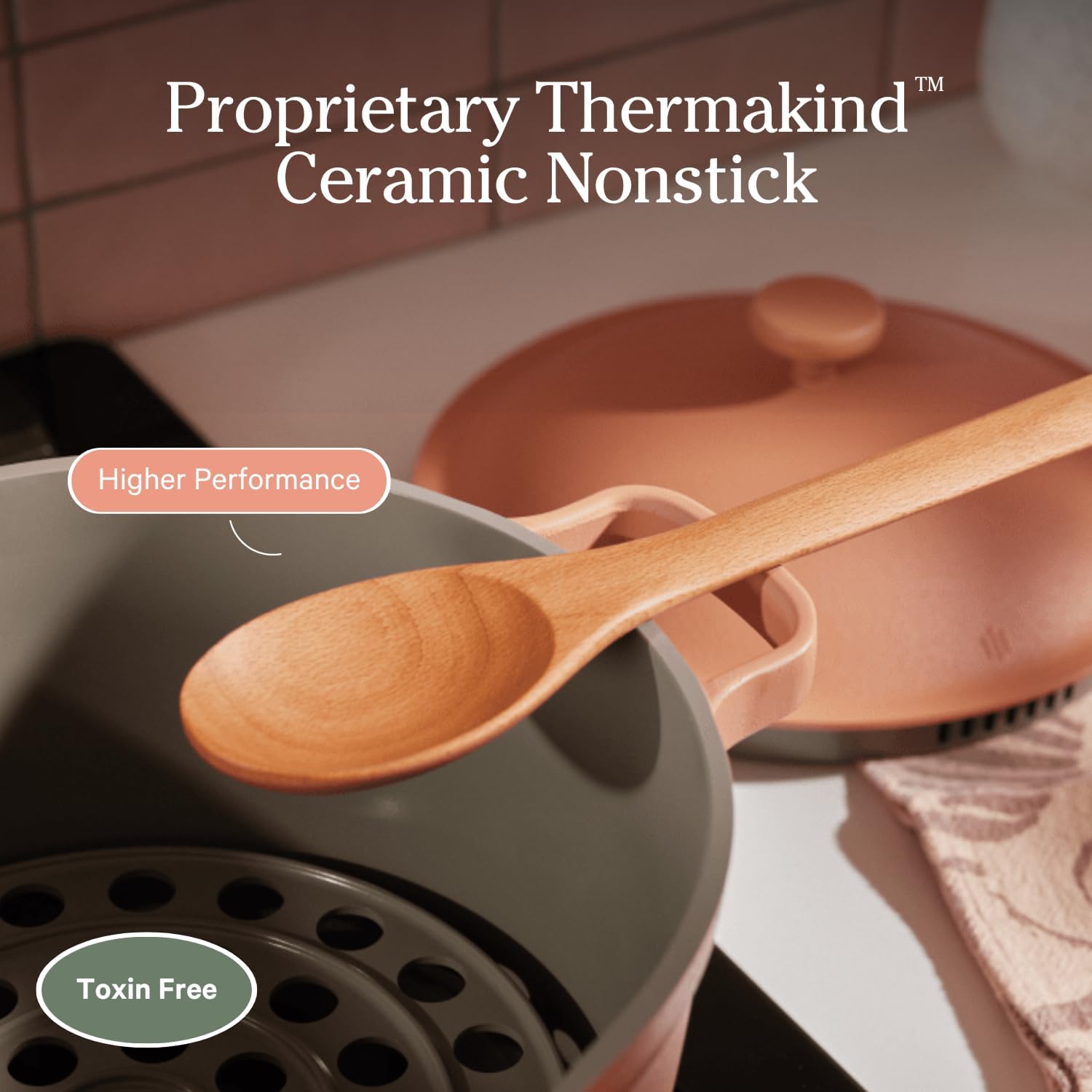 Our Place Perfect Pot - 55 qt Nonstick Ceramic PTFE-Free Safe Easy