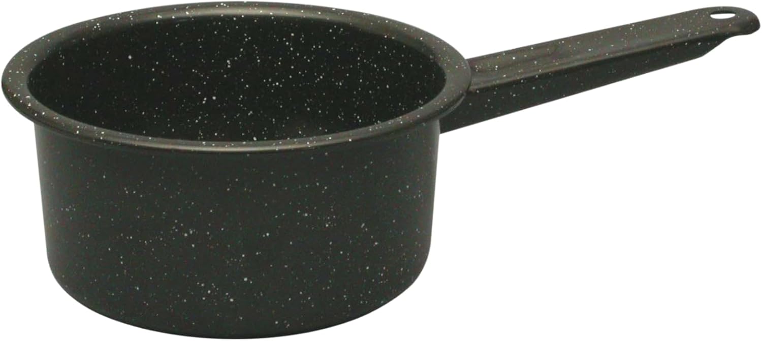 Durable 1-Quart Saucer Blackgranite ware saucepan for even cooking