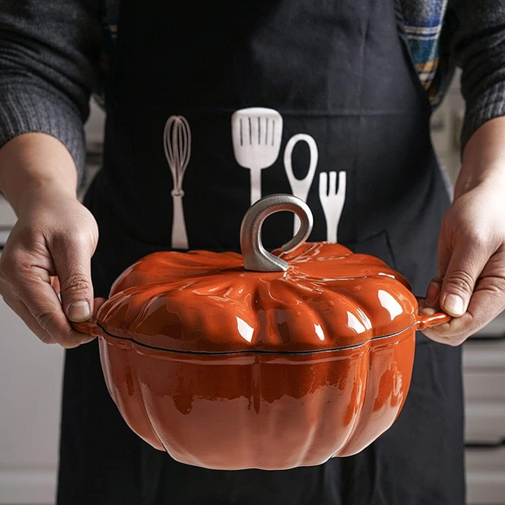 SISWIMinduction Cast Iron Stockpot with Lid Orange Pump