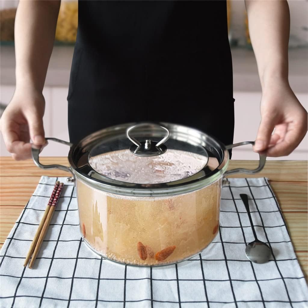 glass cooking pot with cover heat-resistant saucepan for home use