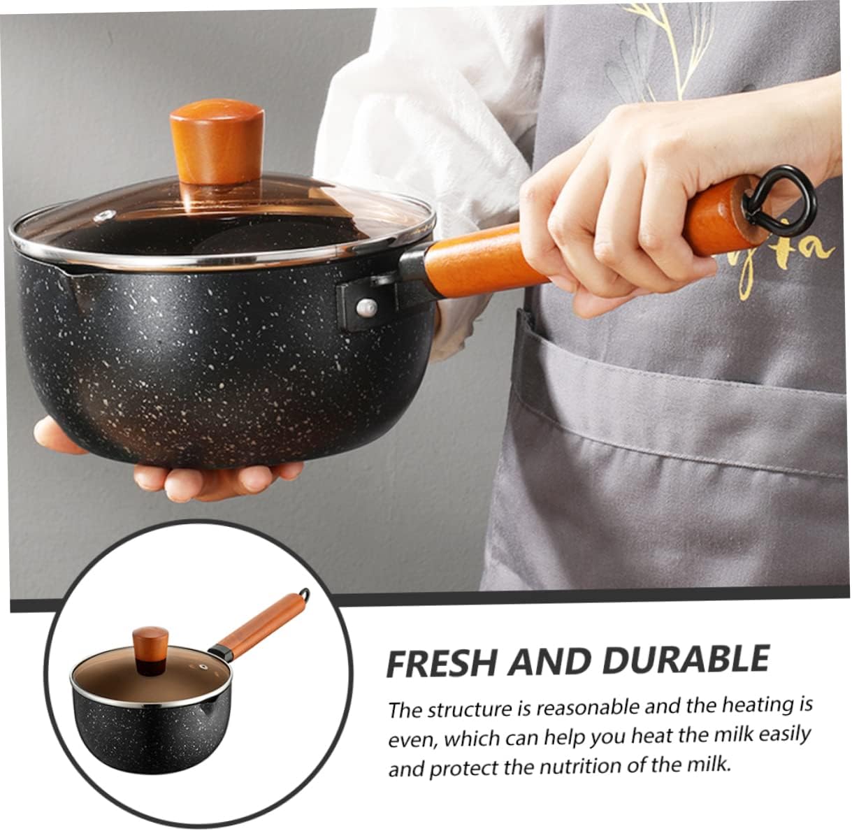 Garneck Snow Pan Non Pots Milk Warmer Pot