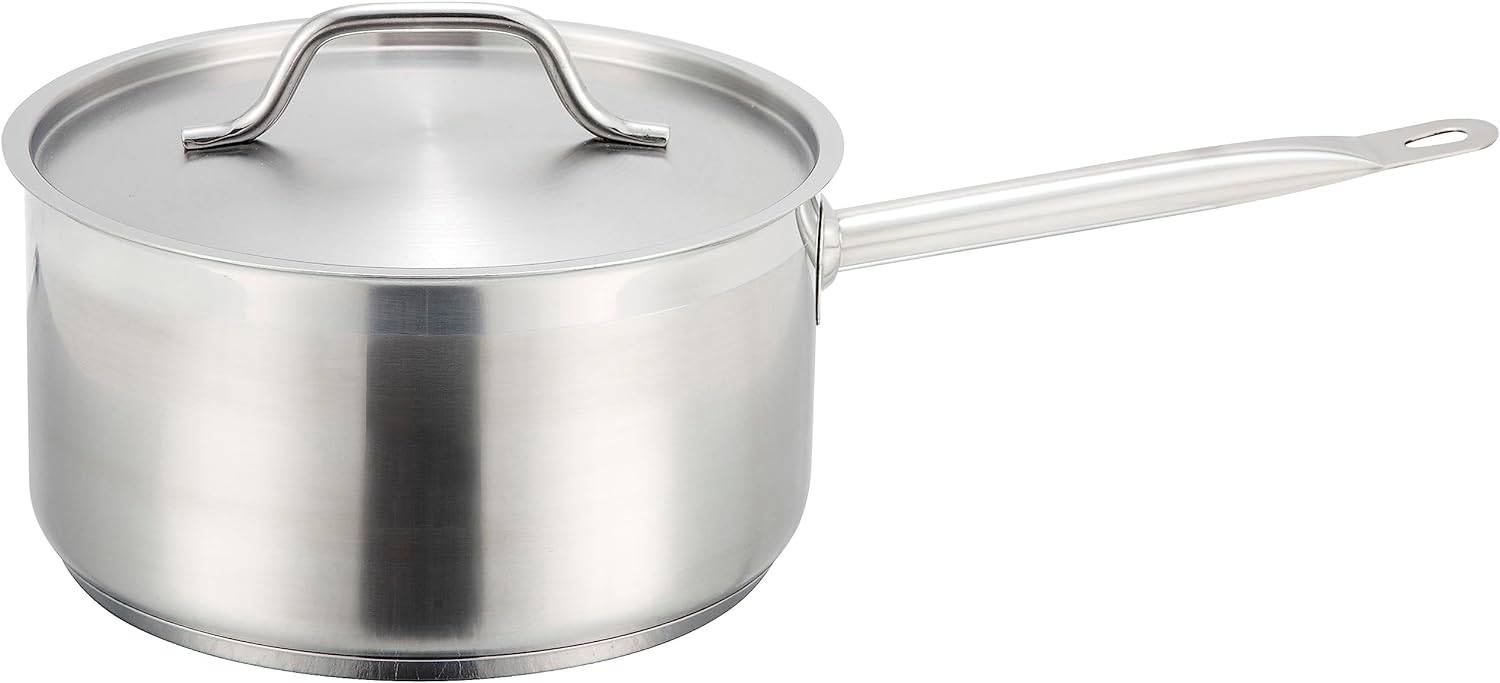 Winco Winware Stainless Steel 45 qt Sauce Pan with Cover