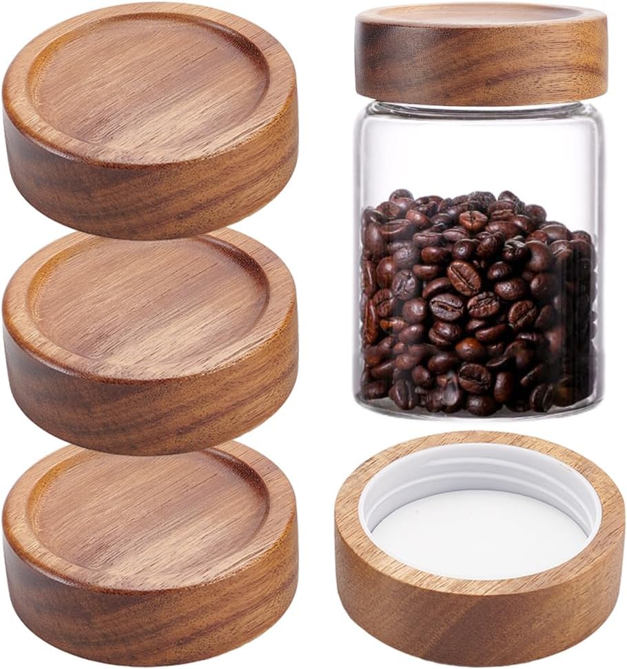 BENECREAT 4PCS Wooden Mason Jar Lids 25 Inch
