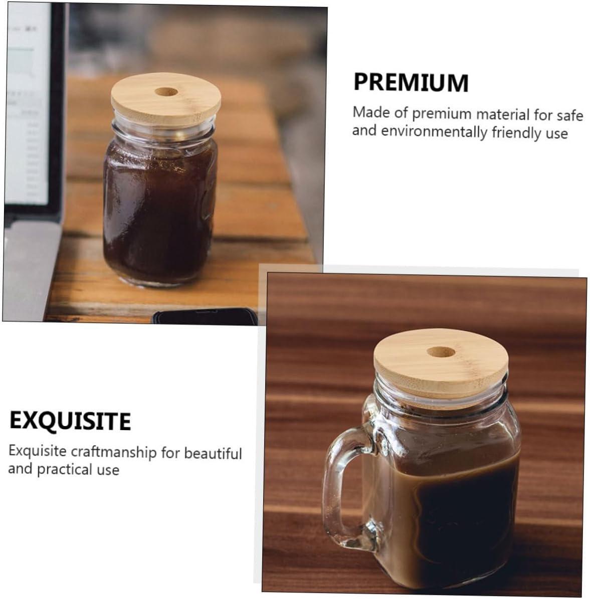 4-Piece Mason Jar Lids Wooden Sealing Covers