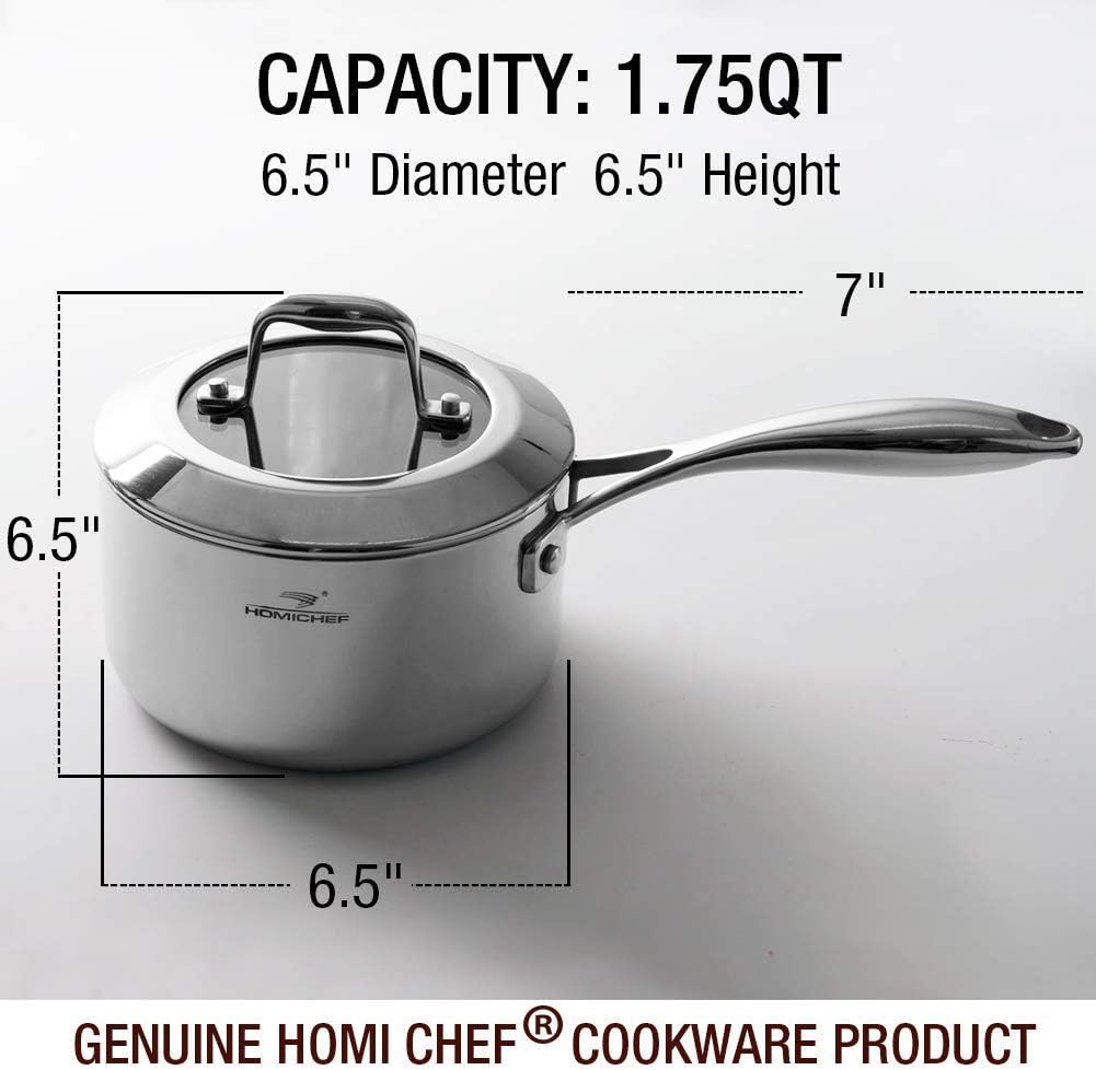 Ergonomic Mirror-Polished 175 QT Sauce Pan
