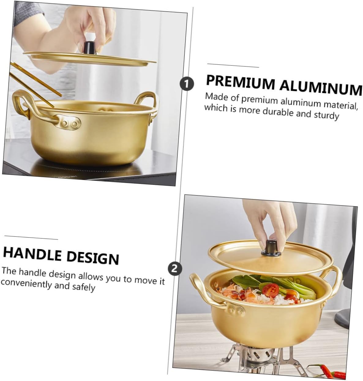 Aluminum Stock Pot Set with Binaural Handles