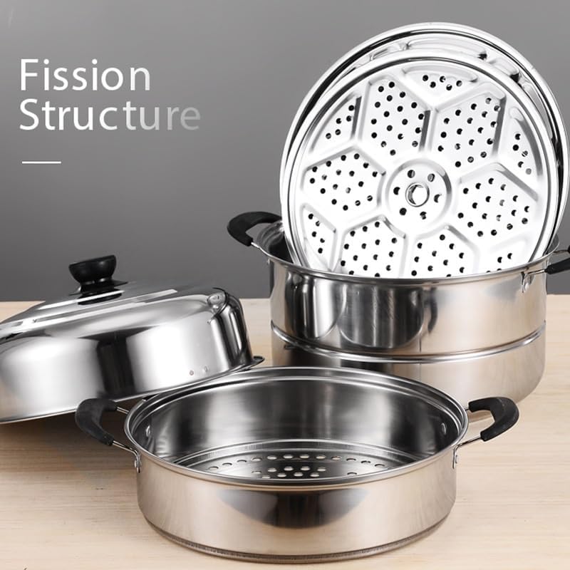 HTERWQEA Stainless Steel Stock Pot Heavy Duty Heat-Resistant Double Handles Dishwasher Safe