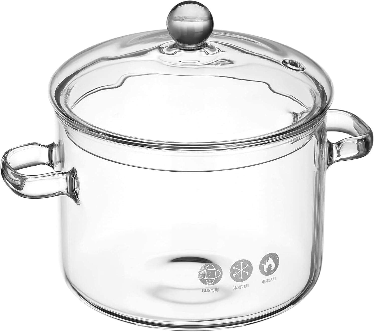 Hemoton 45Oz Glass Saucepan with Cover - Durable Safe for Stovetop