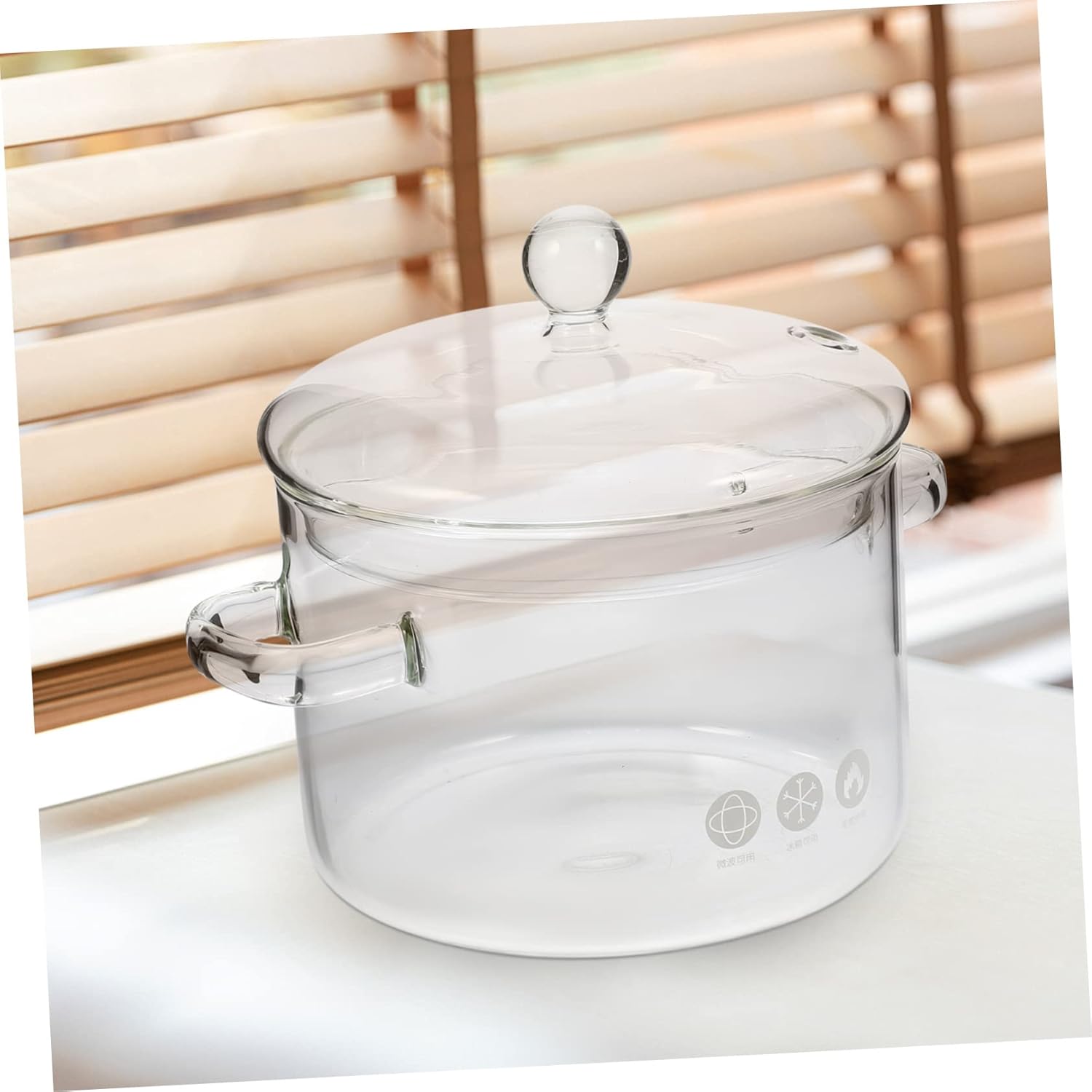 High-Borosilicate Glass Stew Pot with Lid 1500ml