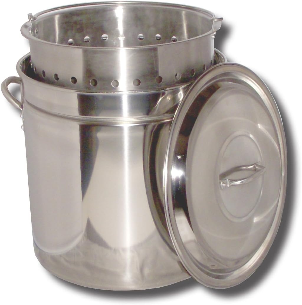 36-Qt Ridged Stainless Steel Pot Spices Zatarains