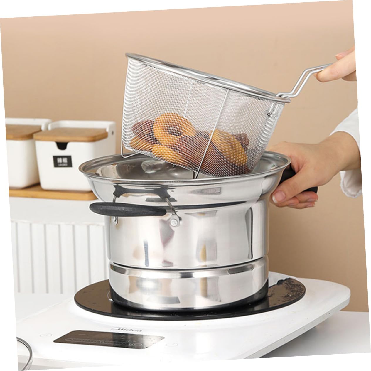 Stainless Steel Single-Handle Deep Fryer Pot for Pasta More