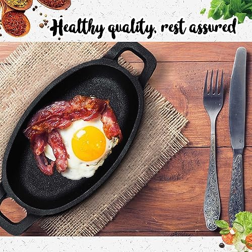 6-Piece Cast Iron Skillet Set for Baking Roasting and Grilling