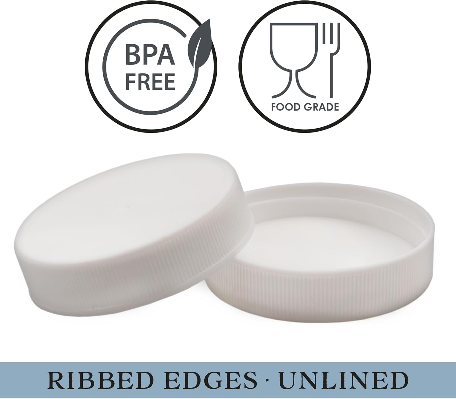24-Pack White Plastic Mason Jar Lid Set