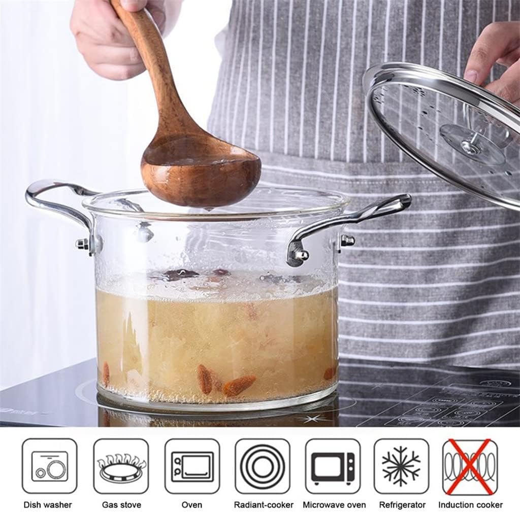 glass cooking pot with cover heat-resistant saucepan for home use