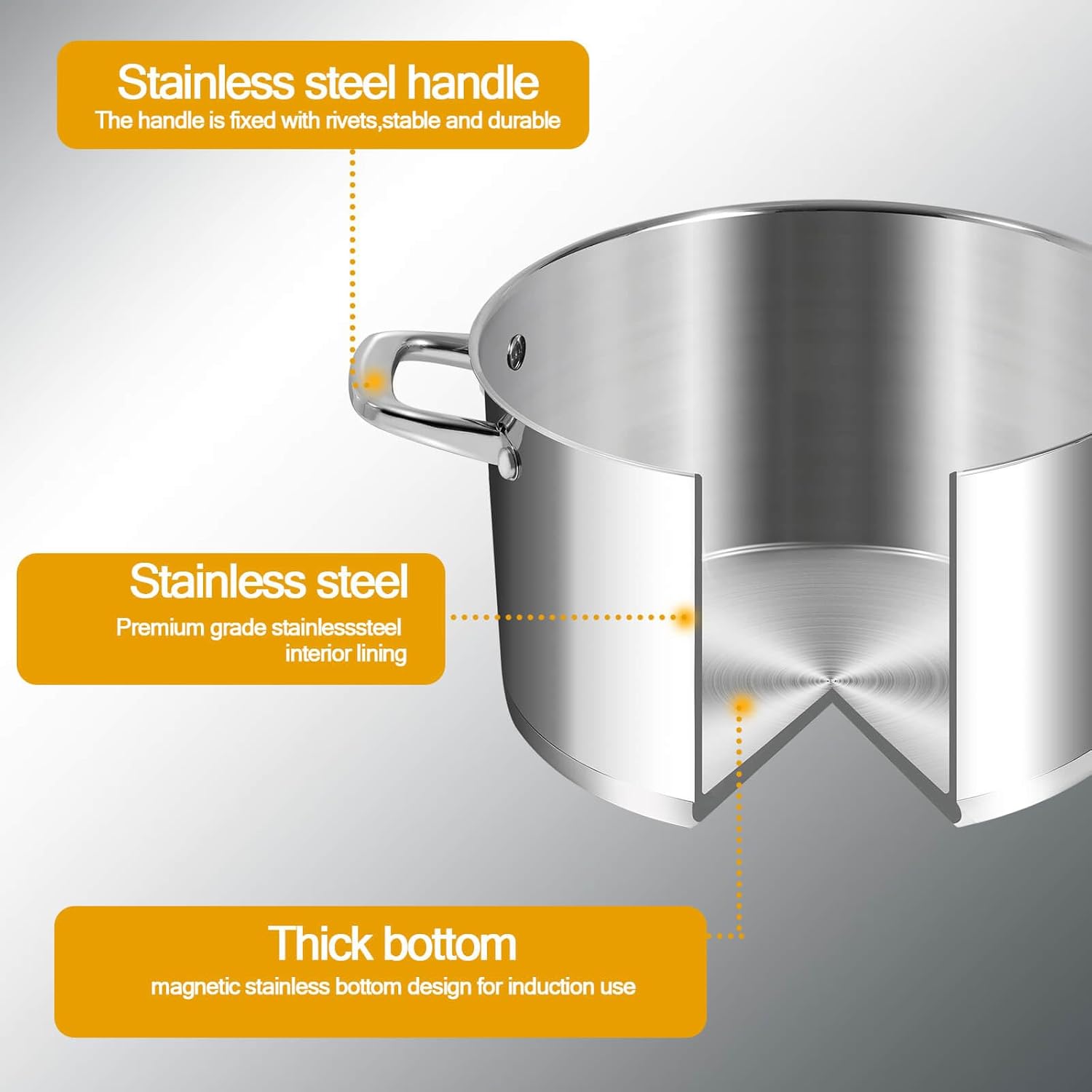 10 QT Stainless Steel Stock Pot