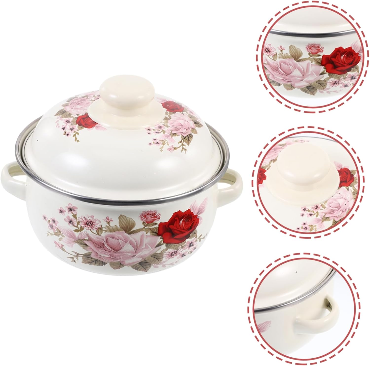 Sturdy Retro Stockpot with Double Handles Elegant Design for Kitchen Use