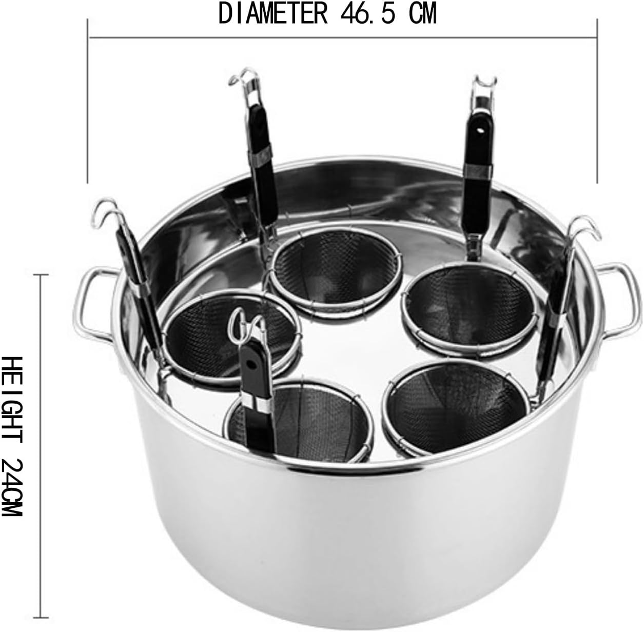 ZIXIAOS 5-Basket Stainless Steel Pasta Pot Set