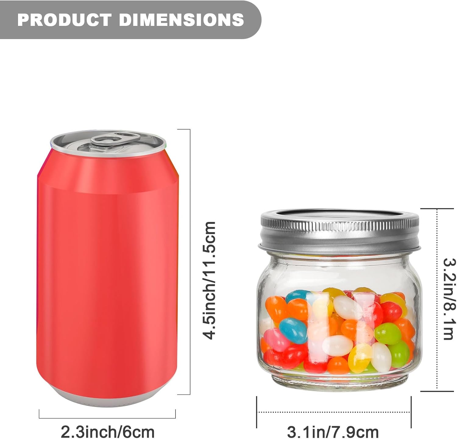 Mini Mason Jars with Labels 6-Pack