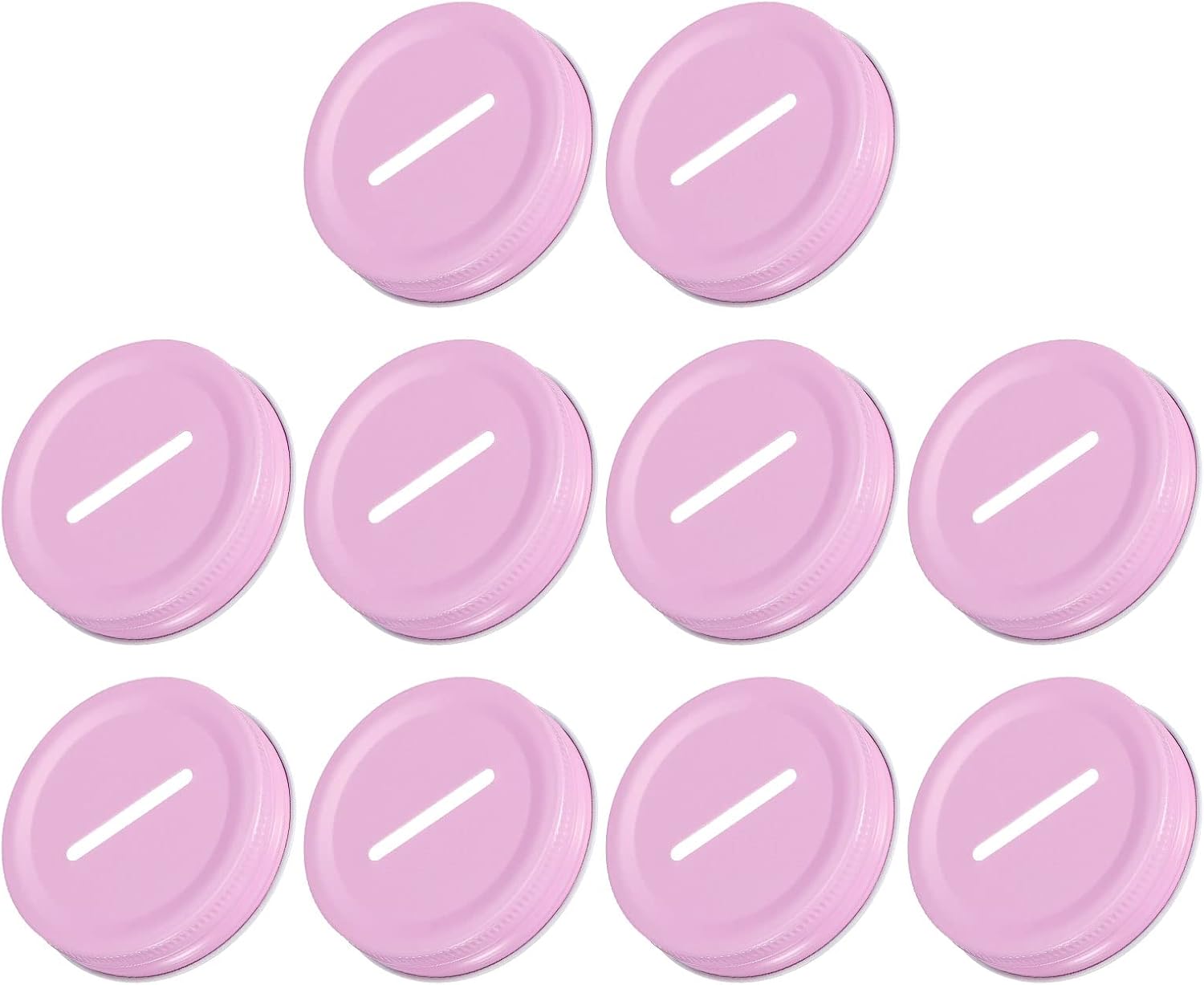 Uxcell Coin Slot Lid for Mason Jars 70mm Pink 10Pcs