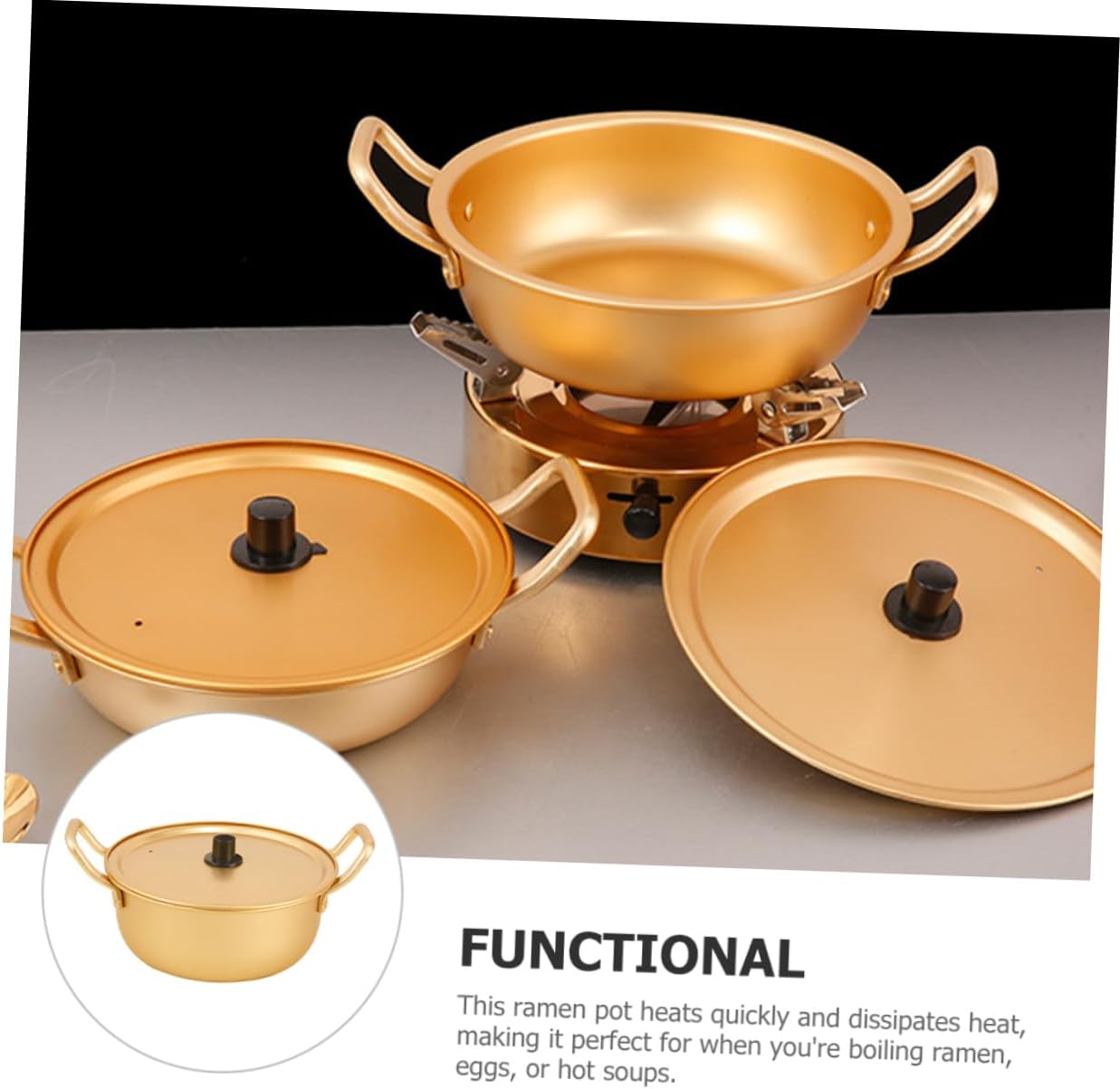 Camping Home Use Aluminum Stockpot for Instant Ramen Noodles