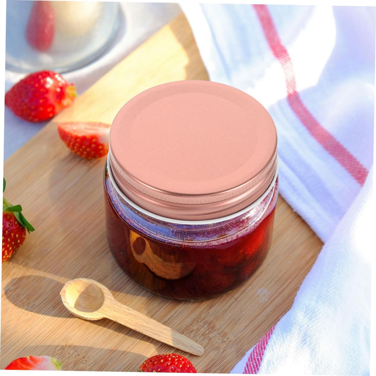 STOBAZA 24-Piece Wide Mouth Mason Jar Lids Reusable Preserving Covers