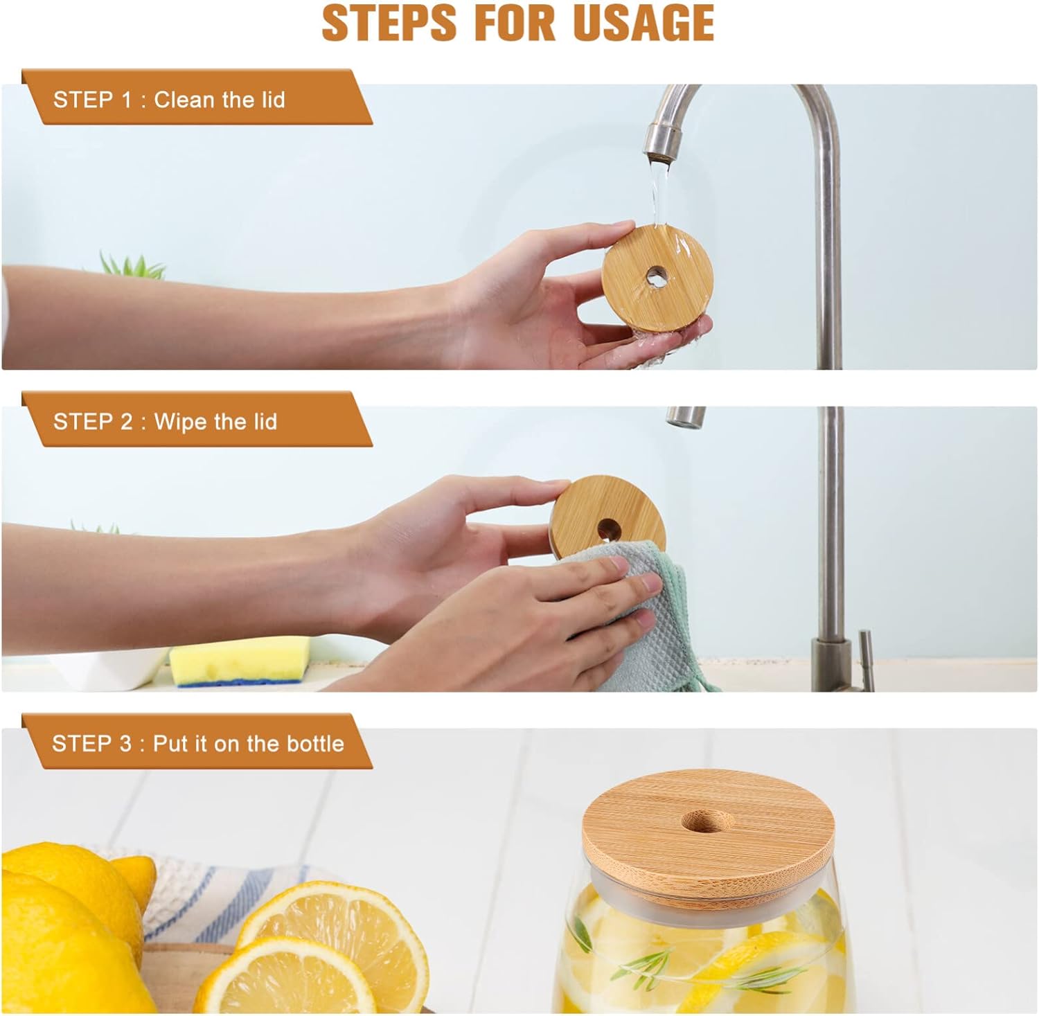 Bamboo and Silicone Yogurt Jar Lids